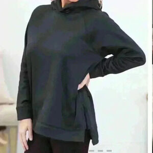 Mono B - Med - Black Pullover Hoodie with Side Zipper - NWT